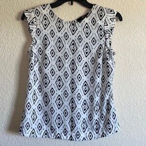 Western country tank top diamond aztec boho light button women xs work abs vTG